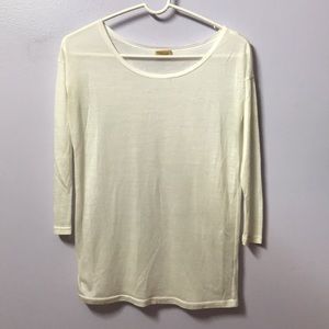 white sheer piko top